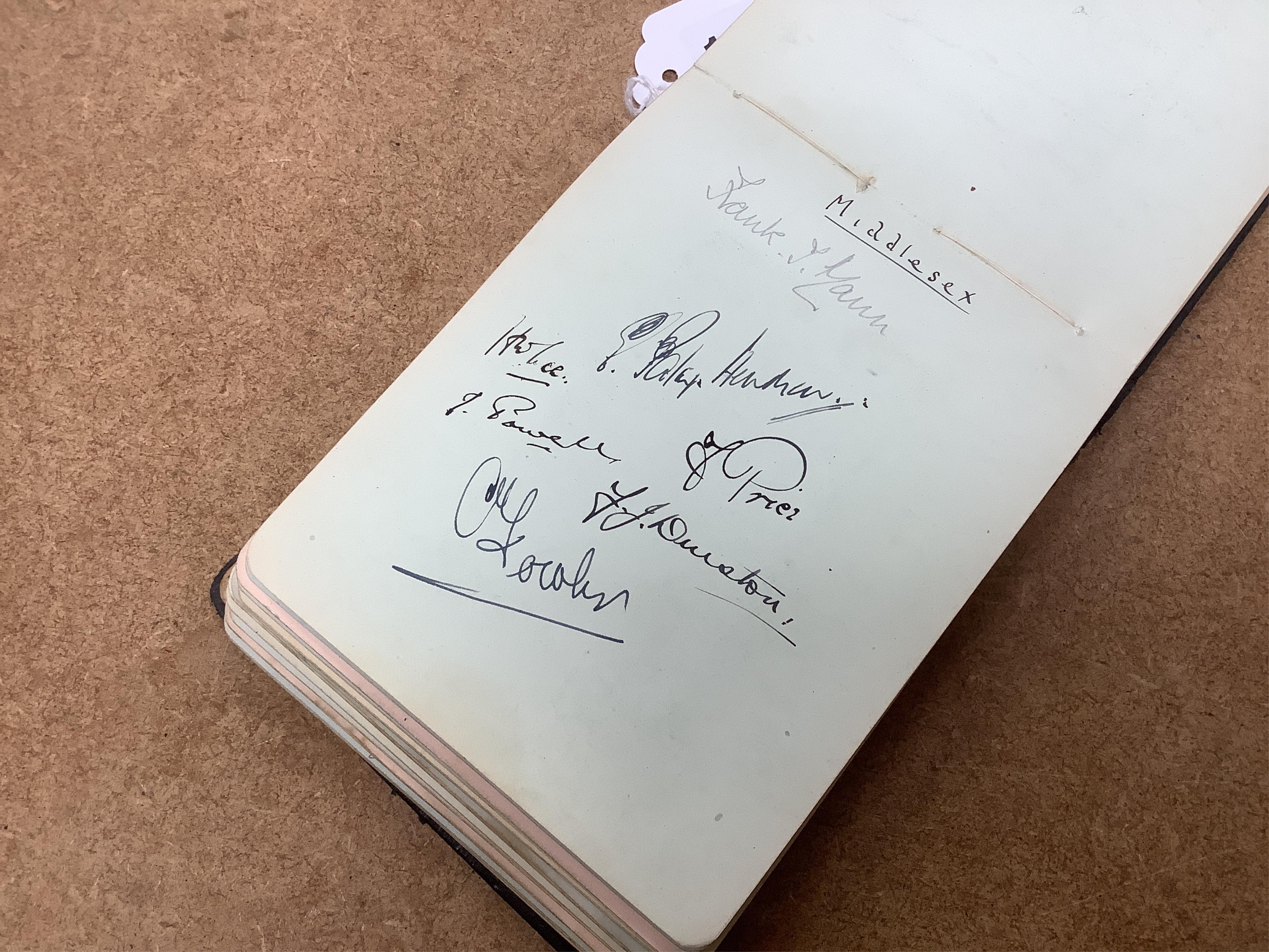 A mid 1920s autograph album containing signatures from the world of classical music, collected by Joan Wynn Reeves, daughter of the violinist and conductor Herbert Wynn Reeves, including a hand written letter from Sir Ed